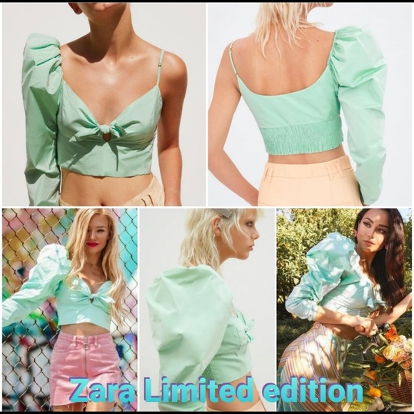 ZARA ONE SHOULDER CROP TOP - Picture 6 of 12